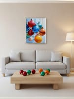 Vibrant Christmas Ornaments Art: Watercolor Paintings Decor