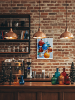 Vibrant Christmas Ornaments Art: Watercolor Paintings Decor