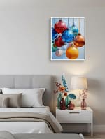 Vibrant Christmas Ornaments Art: Watercolor Paintings Decor