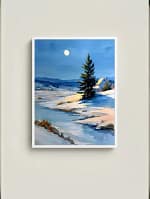 Stunning Watercolor Paintings: Mountain Wall Art for Living Room Decor