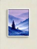 Serene Violet Landscape Painting: Art for Wall Decor