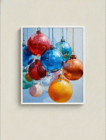 Vibrant Christmas Ornaments Art: Watercolor Paintings Decor