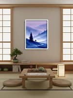 Serene Violet Landscape Painting: Art for Wall Decor