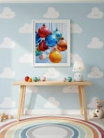 Vibrant Christmas Ornaments Art: Watercolor Paintings Decor