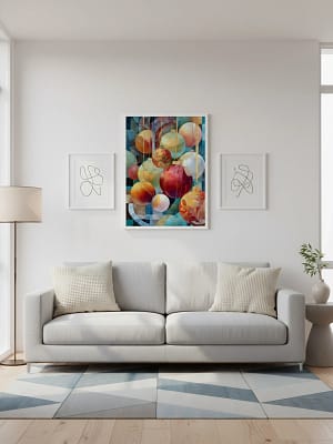 Abstract Christmas Decor enhancing the modern art for living room decor.