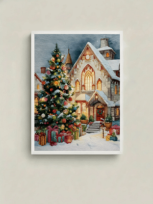 Grand Gothic Christmas Manor - Architectural Christmas Art & Luxury Holiday Decor
