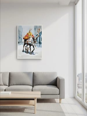 Christmas Animal Art enhancing art for living room decor.