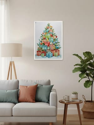 Christmas Presents Art enhancing the festive art for living room decor.