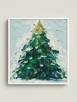 Vibrant Christmas Theme Oil Painting: "Overture of Christmas"