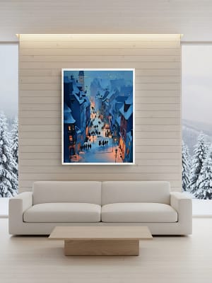 City Street Painting enhancing art for living room decor.