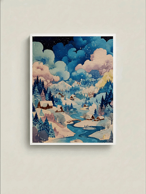Dreamy Scenic Village Art: Contemporary Wall Art for the Lounge Room
