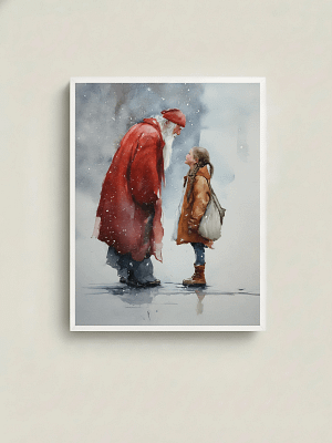 Heartwarming Santa Watercolor Art: Math Art for the Holidays