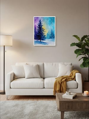 Northern Lights Art enhancing art for living room decor.