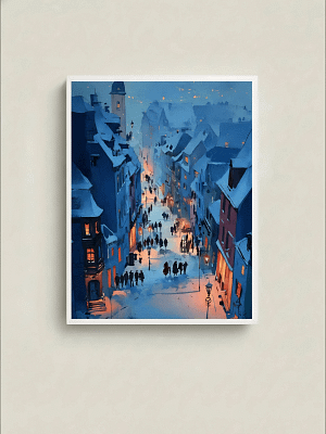 Stunning City Street Painting: Art Nouveau Decor