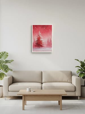 Red Abstract Art enhancing the dramatic art for living room decor.