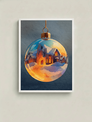 Magical Christmas Reflection Ornament - Reflective Ornament Art & Festive Wall Decor