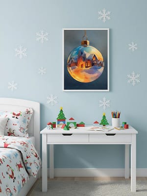 Reflective Ornament Art for a whimsical Kids Room setting.