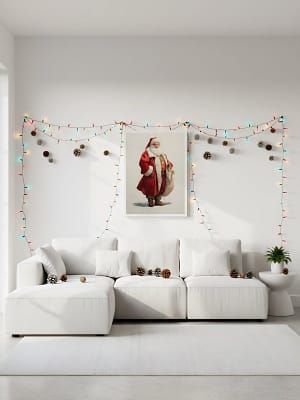 Santa Claus Painting enhancing the festive art for living room decor.