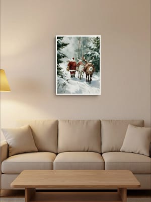 Serene Christmas Scene enhancing art for living room decor.