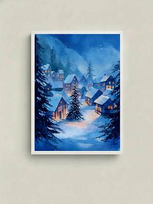 Serene Soft Watercolor Landscape: Contemporary Art for Living Room