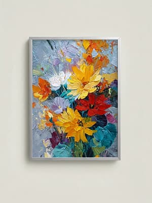 Stunning Modern Vibrant Flower Oil Painting: "Silent Bloom"