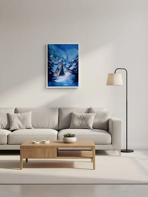 Soft Watercolor Landscape enhancing Contemporary Wall Art for Living Room.