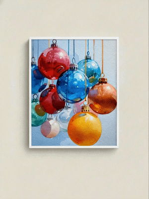 Vibrant Christmas Ornaments Art: Watercolor Paintings Decor