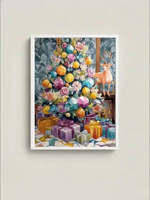 Vibrant Low Poly Art: Christmas Paintings and Art Decor for the Holidays