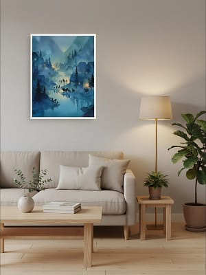 Winter Landscape Art enhancing art for living room decor.