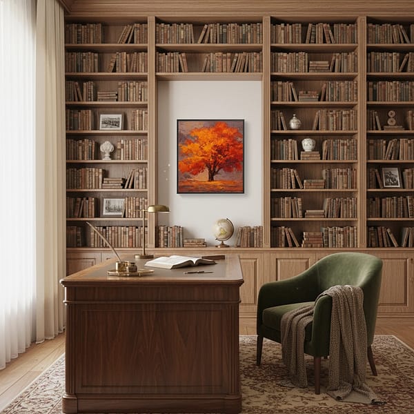 Dreamy Autumn Golden Tree Oil Painting “Autumn’s Golden Ode”