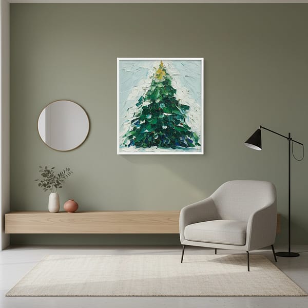 Vibrant Christmas Theme Oil Painting: "Overture of Christmas"