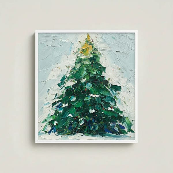 Vibrant Christmas Theme Oil Painting: "Overture of Christmas"