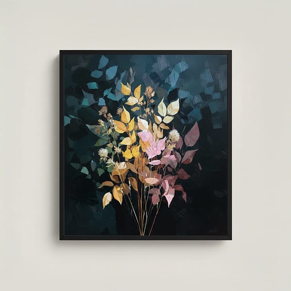 Abstract Dried Flower Autumn Leaf Oil Painting