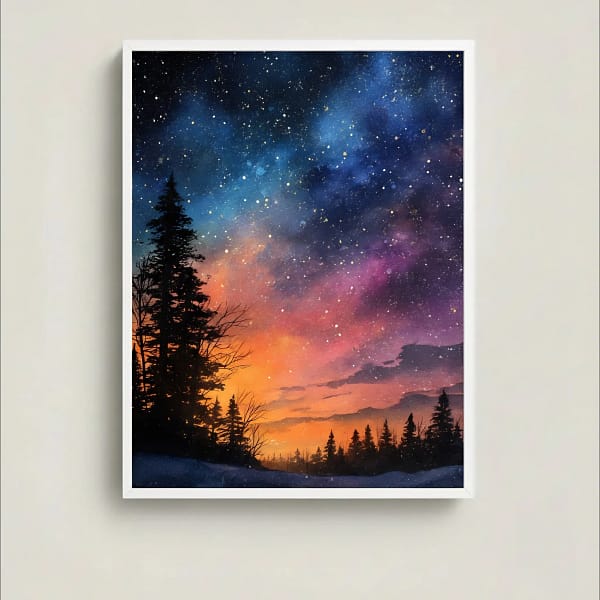 Breathtaking Celestial Wall Art - Starlit night sky.