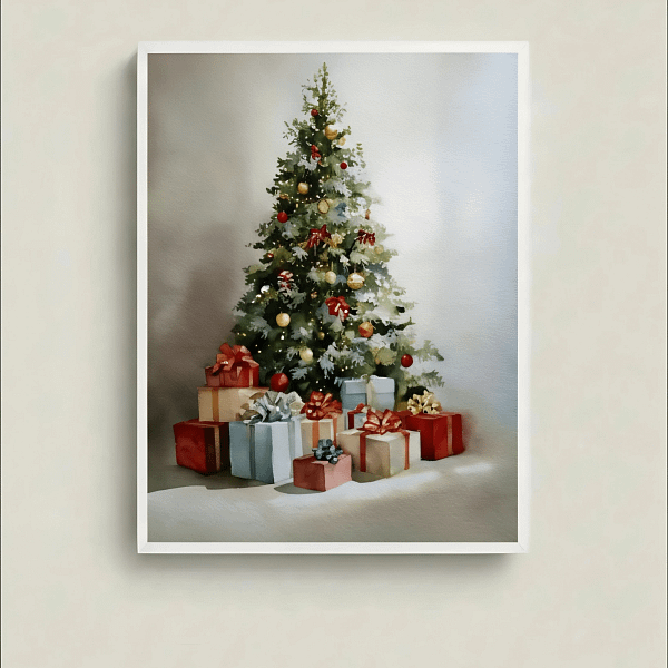 Deluxe Christmas Wall Art Decor - Art for Living Room Scene.