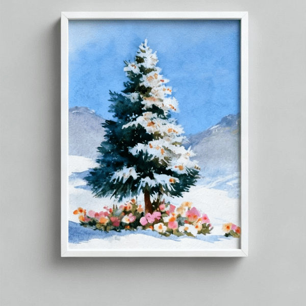 Stunning Flower Tree Watercolor Art, perfect Flower Wall Art for home decor.