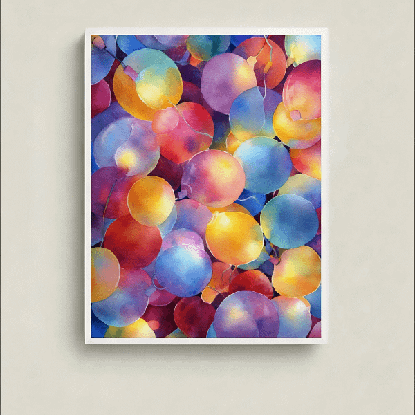 Joyful Colorful Dots Art - Abstract Artful Room decor.