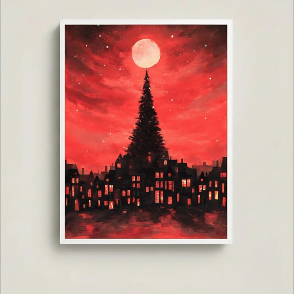 A Magical Christmas Night - Christmas Silhouette Art for Home Decor.