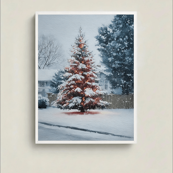 Vibrant Holiday Watercolor - Art Decor for festive homes.