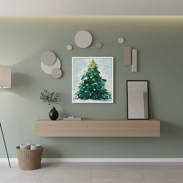 Vibrant Christmas Theme Oil Painting: "Overture of Christmas"