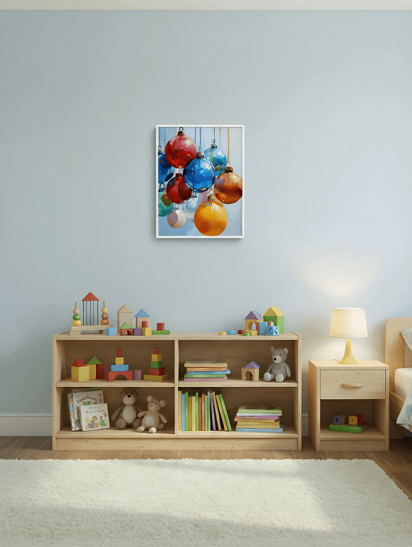 Vibrant Christmas Ornaments Art: Watercolor Paintings Decor