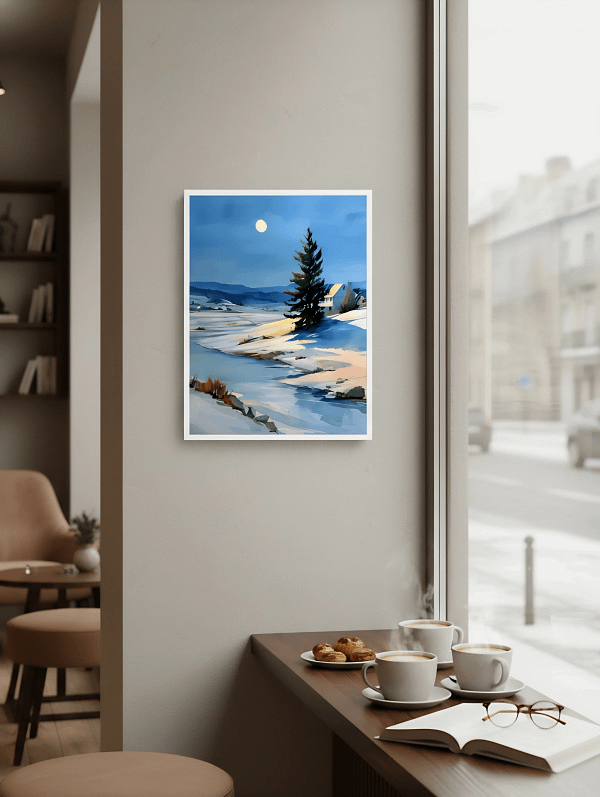 Stunning Watercolor Paintings: Mountain Wall Art for Living Room Decor