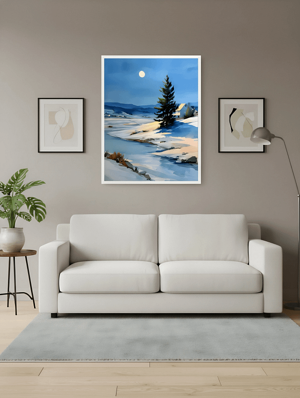 Stunning Watercolor Paintings: Mountain Wall Art for Living Room Decor