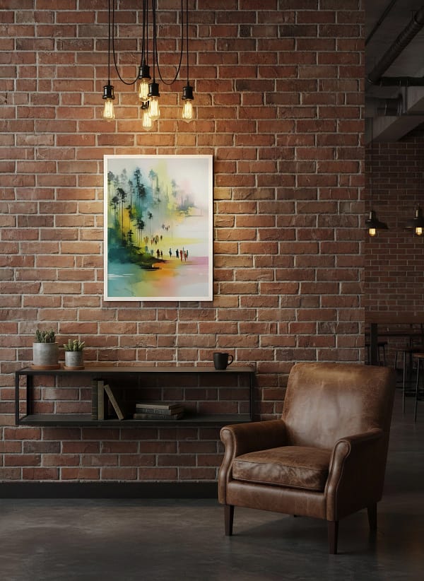 Dynamic Abstract Crowd in Forest - Expressive Abstract Art & Modern Color Decor