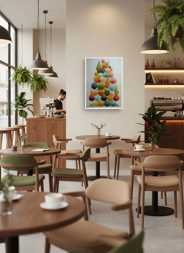 Retro Geometric Christmas Tree - Mid Century Modern Art & Geometric Abstract Decor