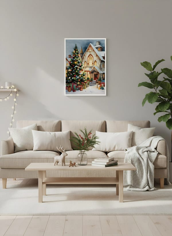 Grand Gothic Christmas Manor - Architectural Christmas Art & Luxury Holiday Decor