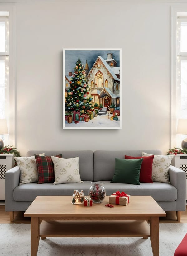 Grand Gothic Christmas Manor - Architectural Christmas Art & Luxury Holiday Decor