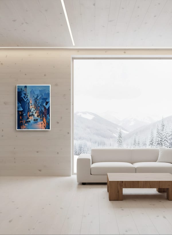 Stunning City Street Painting: Art Nouveau Decor