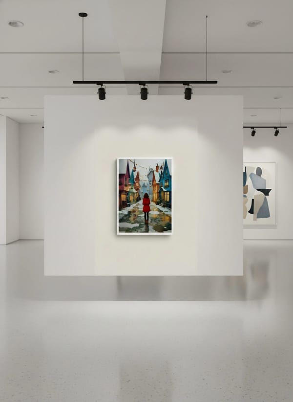 Enchanting Storybook Christmas Village - Storybook Art Print & Festive Streetscape Decor