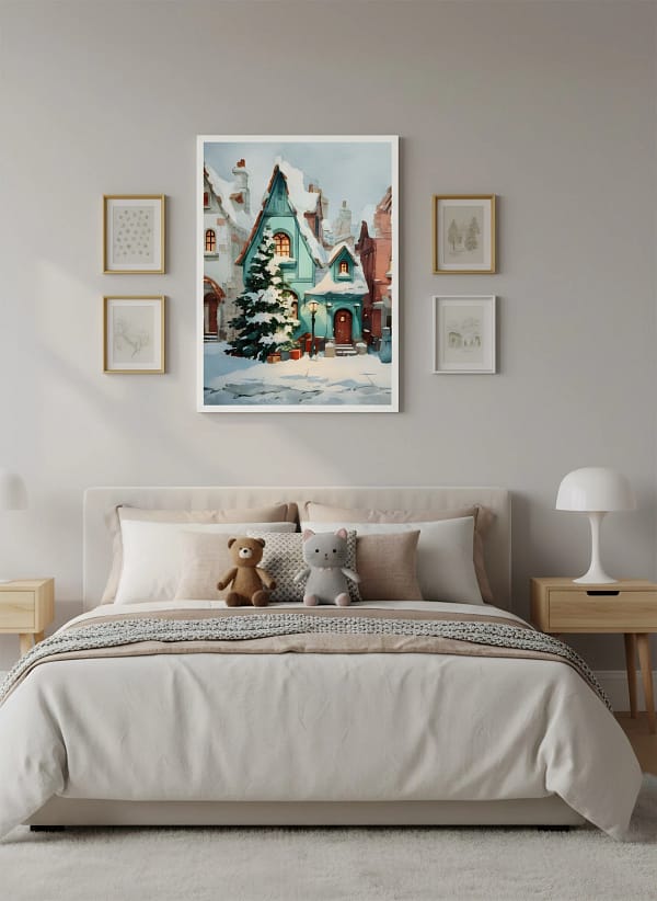 Christmas Village Decor – Charming Cottage & Festive Art